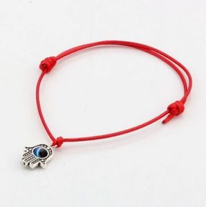 Lucky Hamsa Hand String Браслет-подвеска сглаза Lucky Red восковой шнур, регулируемый для женщин и мужчин, веревочная цепочка, красные браслеты