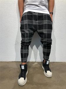 Moda-xadrez 3D impressão digital mens calças esportes designer moda longa calças meados cintura solta cordão homens homens