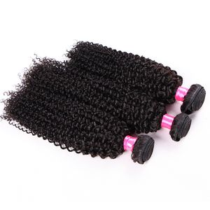 100 ludzkich włosów tkaczy dziewicę nieprzetworzoną brazylijską Malezję Cambodia Indian Kinky Curls Weft