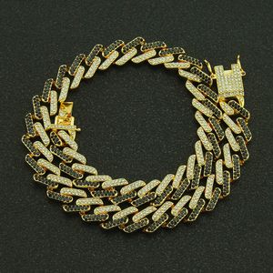 色13mm 10パーソナライズされたゴールドシルバーヒップホップブリングダイヤモンドキューバリンクチェーンメンマイアミラッパーBijoux Mens Chains Jewelry