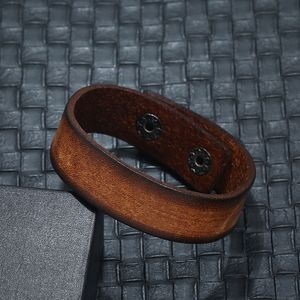 Wholesale simple mens bracelet for sale - Group buy Retro Punk Simple Fashion Wide Leather Charm Bracelets Handmade Bangle For Men Party Club Decor Jewelry