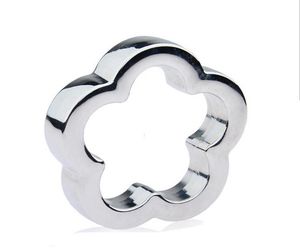 Cockring in acciaio inossidabile Cock Ring Magnetic Lock Ball Barella Pene in metallo Ciondolo Testicolo Dispositivo di castità Giocattoli sessuali A041