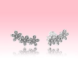 Autentyczne 925 Sterling Silver Shining Daisy stadniny kolczyki kobiety dziewczęta biżuteria letnia z oryginalnym pudełkiem na Pandora CZ diamentowe kolczyki zestaw