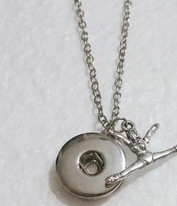 Fashion Women Dancing/Gymnastics Girl Necklace Vintage Silver Female Pendant Necklaces Jewelry Chain Choker Collares 568