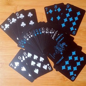 Magie Noire Cartes À Jouer achat en gros de Noir Texas Poker Imperméable PVC PVC Moulage de la carte durable Jeux de Jeux de Jeux Classic Poker Magic Card Toys SS219