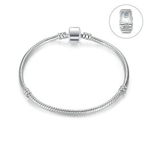Top Quality Silver Basic Snake Chain women & Men Magnetic clasp Bangle for Charm European Beads bracelet & Jewelry Making