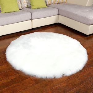 Round Long Fur Carpet Plush Rugs for Bedroom Shaggy Area Rug Modern Mat Living Room Pad Carpets Bedroom Decor