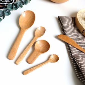 6 Styles Wood Condiment Scoop Flatware Jam Knife Coffee Tea Small Mini Sugar Spoon Salt Wood Spoons Cooking Tools Kitchen Gadgets BH2305 WCY