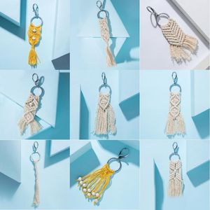 Mini-Makramee-Schlüsselanhänger, böhmische Taschenanhänger mit Quasten, handgefertigtes Accessoire für Autoschlüssel, Geldbörse, Telefon, Geldbörse, einzigartiges Hochzeitsgeschenk