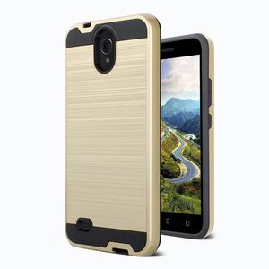 Metropcs Ochronna Pokrywa dla V50 / V50 Thinq / Stylo 4 / ONE Plus 6T TPU + Materiał PC Szczotkowany Hybrydowy Case dla P30 / P30 Pro / Nova 3i