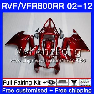 HONDA 인터셉터 용 바디 VFR800RR 02 03 04 05 06 07 258HM.0 VFR 800R 800RR VFR800 RR 2002 2003 2004 2005 2006 2007 페어링 ALL 공장 레드