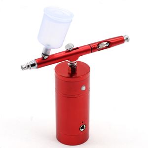 Freeshipping Wireless Airbrush Kit With Rechargeable Airbrush Compressor Big Capacity Ink Cup Spray Pen For Nail Art Face Paint Cake Colori