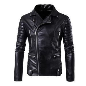 Gli uomini di Inverno Giacca di Pelle Biker Moto Cerniera Cappotto A Maniche Lunghe Top Camicette casaco masculino jaqueta masculino ropa mujer