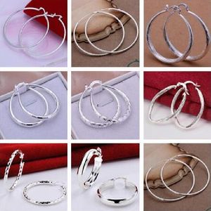 New fashion Exaggerated ear hoop women's plating sterling silver earring mixed style high grade fashion 925 silver Circles round earrings