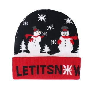 Forma-Natal Cosplay Chapéus Knitting Snowman Let It Snow presentes Hat WaChildren Xmas Tree Snowflake Christmas Cap Knit Hat Partido RRA2281