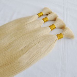 Wholesale bulk remy hair resale online - BWhair Brazilian Straight Russian Blonde Color Human Remy Hair Bulk Extensions For Braids Bundles Gr