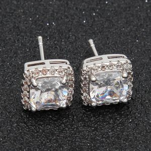 Luxury Designer Earrings Hip Hop Jewelry Mens Iced Out Earings Bling Diamond Stud Earring Rapper Hiphop Men Charms Fashion Statement Women