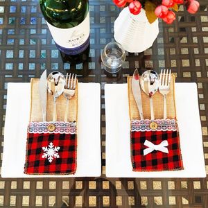 Decorazioni natalizie sacchetti di posate cucine cucina utensili da cucina portani da coltello sacchetti tavolo da caramelle sacchetti di caramelle per matrimoni