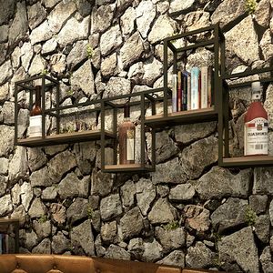 Wallpaper de pedra simples moderno PVC 3D para o fundo Sala Restaurant Cafe loja de roupa Wall Decor Art Papel De Parede 3D