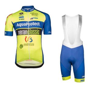 Aqua Protect Veranclassic equipe Ciclismo Mangas curtas jersey bermudas define Mens Vestuário Bicicleta verão quick dry Bicicleta roupas U71846