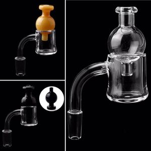 Beveled Edge Quartz banger With Glass Bubble Carb Cap 10mm 14mm 18mm Evan Shore quartz banger nails for dab rigs pipes