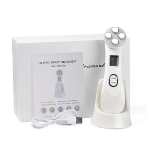 Facial Mesotherapy Electroporation RF Radio Frekvens LED Photon Face Lifting Dra åt avlägsnande av hudvård ansiktsmassager