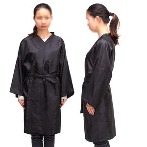 Vestido de cabeleireiro de salão Avental Capa Kimono Bata Shampoo Pano de cabelo Macacões de cabeleireiro Cliente Barbeiro SPA Convidado Roupão de banho