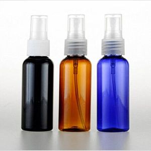 50PCS / Parti 50ml Pet Spray Perfume Bottle Containers Fyll Små Squirt Mist Runda Skulder Plast Makeup Kosmetiska Flaskflaskor