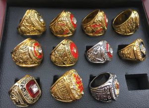 11PCS SLC Baseball World Series Mistrzostwa Zestaw Ring z drewnianym pudełkiem na wyświetlacze pamiątki Mężczyzn Fan Gift Drezno Wysyłka Hurtowa 2022