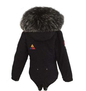 Charcoal Rabbit Fur forrado a tela preta mini bordado designs jaqueta jaqueta peles de raça de raça de inverno parka meifeng marca