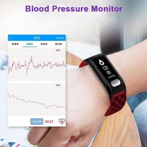 H777Plus Bileklikleri Akıllı Bilezik Band 0.96 inç OLED IP67 Su Geçirmez Kalp Hızı Monitörü EKG (EKG) Solunum Eğitim İzle