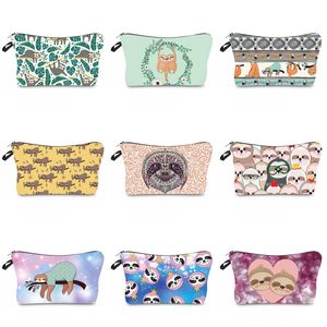 Sloth Printed Cosmetic Bag Women Travel Makeup Bag Digital Bride Makeup Väskor Ladies Zipper Toalettsaker