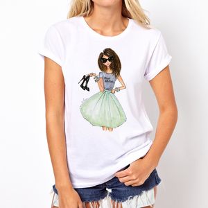 Damskie liste litera T-shirt Summer Fashion T-shirt śmieszne tshirty Haruku krótkie tlewa Casual Tees Lovrly Tops Tee