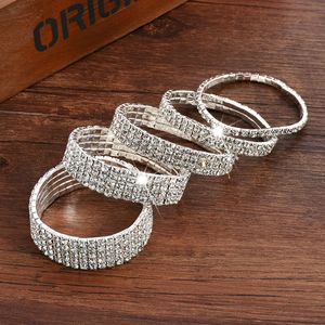 Vendita stili multipli Braccialetti di cristallo elasticizzato con lucentezza di moda per donne coppia fidanzata braccialetti regalo nuziale di nozze