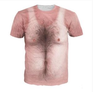 Mais novo Moda Mens / Womans Peludo Peito Estilo Verão Tees 3D Imprimir Casual T-shirt Tops Plus Size BB0152