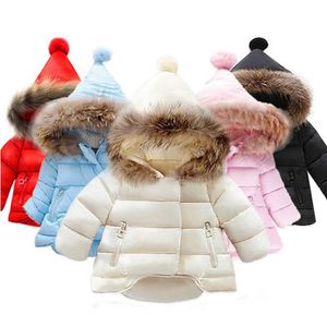 Baby-Kleidung-Pelz-Kragen-Kinder-Jacken-Langarm-Kleinkind-Mädchen-Mantel-warme Kinder Outwear Winter-Baby-Kleidung 6 Farben DW4803