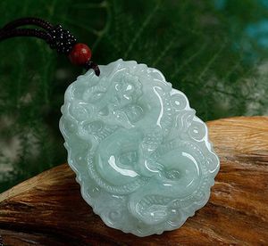 Natural A Cargo Burma Ice Jade Zodiac Dragon Ciondolo Drago di giada Ciondolo di marca Dragon Line World Jade