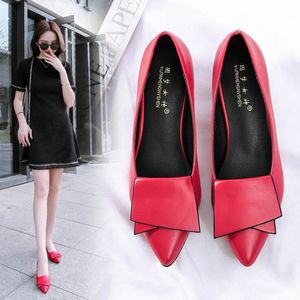 Hot Sale Ladies Pointed Toes Shoes Europe and America Fashion Wild Low-heeled Women Shoes Simple Work and Leisure Single Shoes