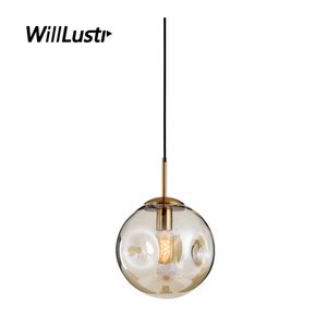 Nordic Glass Pendant Lamp Smoke Cognac Suspension Belysning Hotell Restaurang Bar Cafe Bakery Shop Bedroom Light Luxury Chandelier