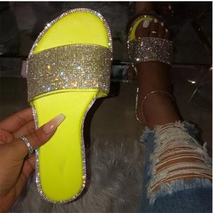 2021 Cootelili Chinelos de Verão Mulheres Slides Sandálias Plana Mulher Causal Mulheres Sapatos Deslize em Diamantes Feminino Moda