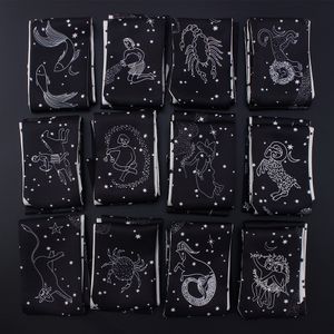 2019 New Tarot Märke Twelve Constellation Silk Scarves Tryckta i Europa och Förenta staterna Tie Bag Hantera Liten Ribbon Scarf