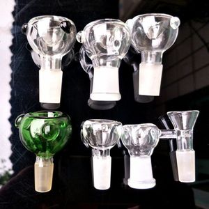 Glasschüsselstücke für Glasbongs, Wasserpfeifen, Dab-Ölplattformen, Bubbler, 14 mm, 19 mm, weibliches männliches Gelenk, Trichter, Blasenschalen, Rutschen, Kräuter