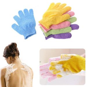 Double Side Bathing Gloves Exfoliating Wash Skin Spa Body Scrubber Glove Spa Massage Five Fingers