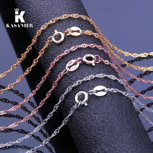 10st/lot Water Wave Chains Halsband för kvinnor Fest Bröllop Mode Smycken Kedjor Silver/Guld/Rose gold Factory Direktförsäljning