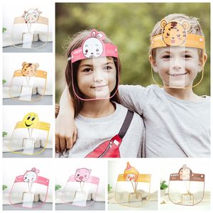 Barnsäkerhet FaceShield Transparent Full Face Cover Skyddsfilm Anti-Fog Face Shield Kids Cartoon Designer Masks 12Style RRA3269