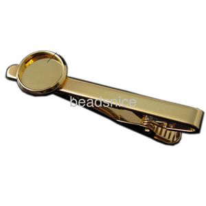 Beadsnice Wysokiej Jakości 18K Pozłacane klips do mężczyzn Handmade Tie Clip z 12mm Okrągłe Cabochon Ustawienie 10 sztuk / partia ID 23646