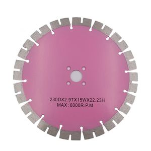 Diamant sintrad väggskärskiva 9 tum D230mm Groove segmenterade diamant cirkelsågblad för hårda sten 10st