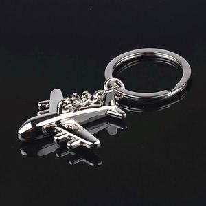 24 Pcs/Lot Airplane Key Chain Ring Airline Passenger Plane Airbus Model Jewelry Metal Bag Charm Fashion Keyring Acessories
