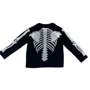 Mens Jackor Fashion High Street Bone Bones Robe Coat Cardigan Skelett Ribs Utskrift Casual Outwear