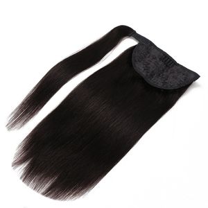 100 Natural Brasilian Remy Human Hair Ponytail Horsetail Clips In On Human Hair Extension rak hår 100 g Set olika färgalternativ